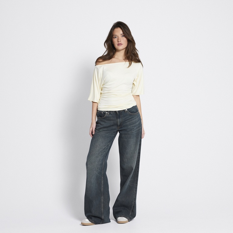 Off-shoulder top "Ida"  Light Yellow